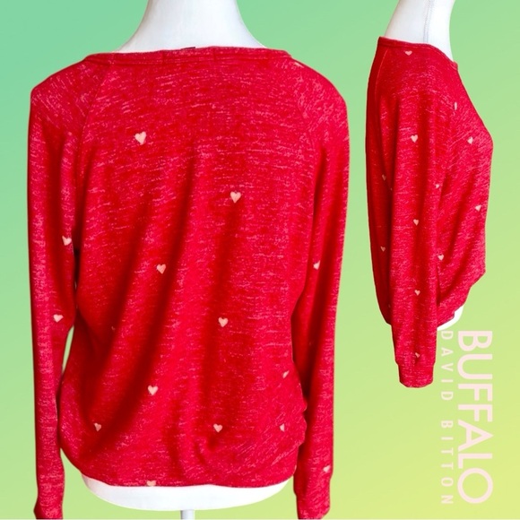 Buffalo David Bitton Women's Red Heart Sweatshirt - Picture 9 of 13